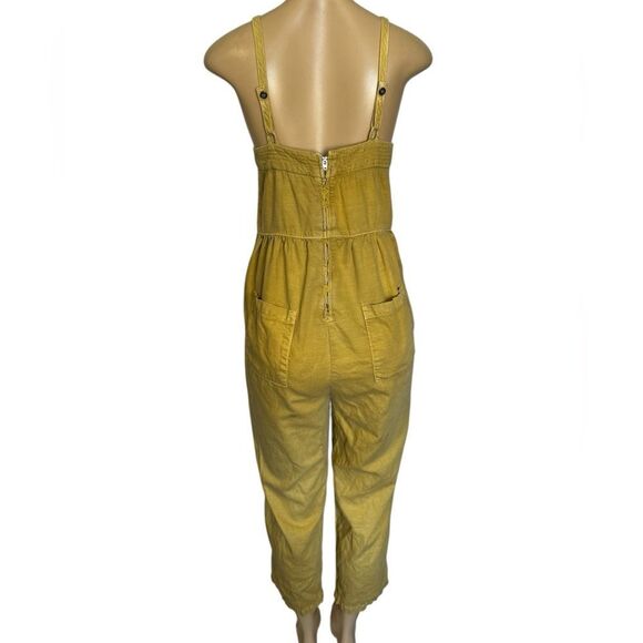 Anthropologie Postage Stamp mustard Yellow Romper jumpsuit size medium - Picture 2 of 9